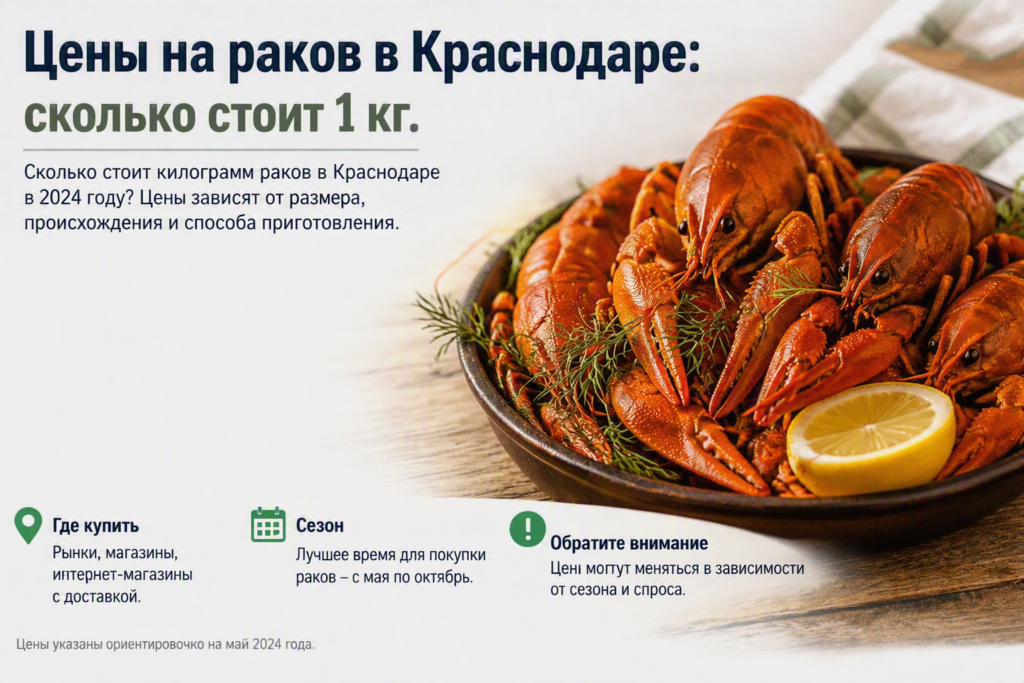 Цены на раков в Краснодаре: сколько стоит 1 кг